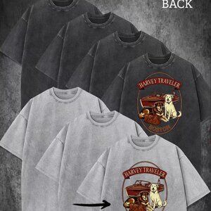Harvey Traveler Dogs 'n Boats Grey Heavyweight T-Shirt